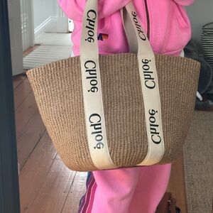 NWT Chloe Woody Large Basket Tote